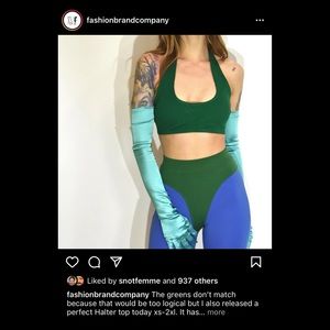 Fashion Brand Company Blue and Green Thong Bike Shorts